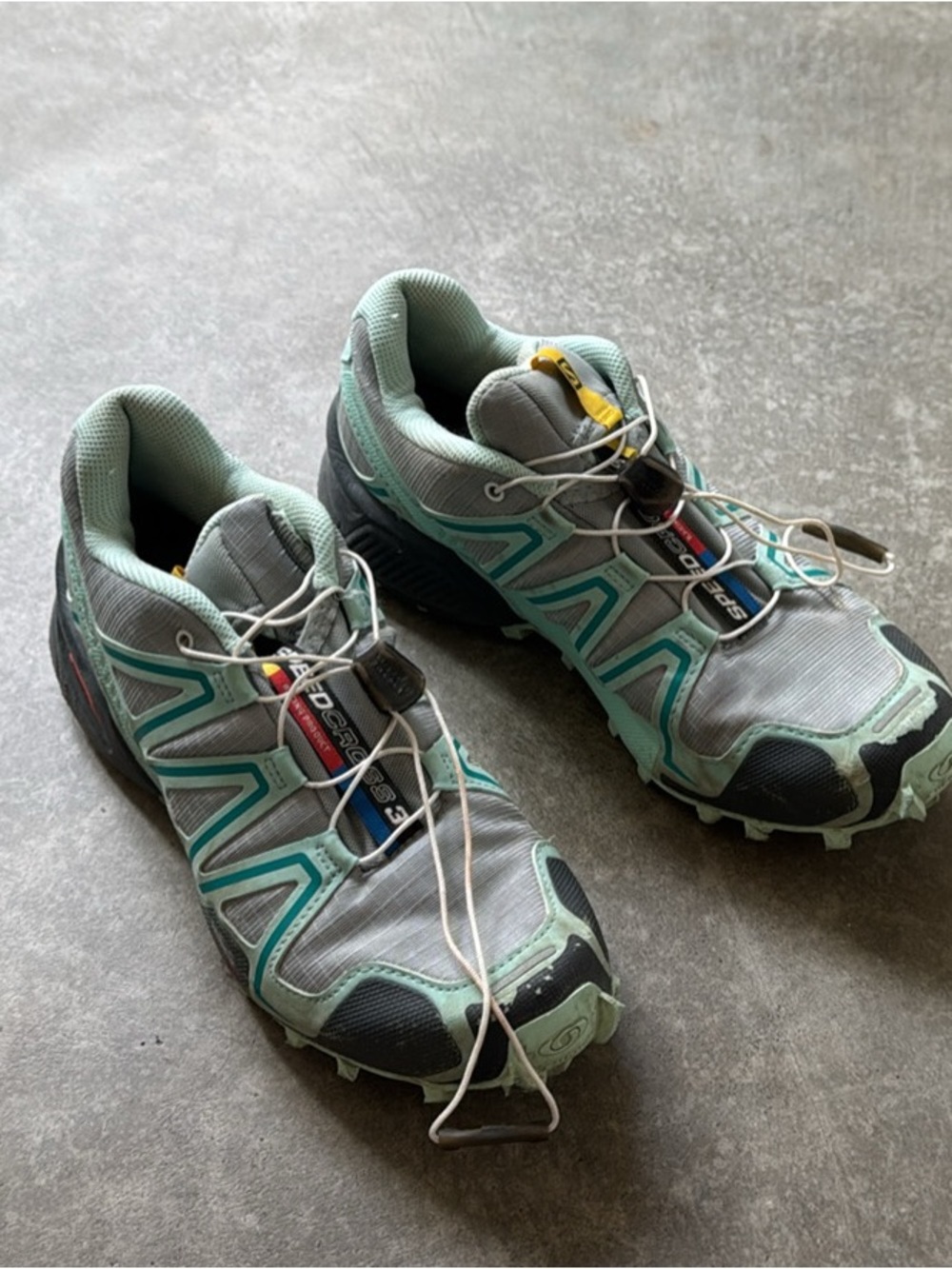 Salomon Women's Speedcross 3 Trail Running Shoes - Grey Mint - size 7